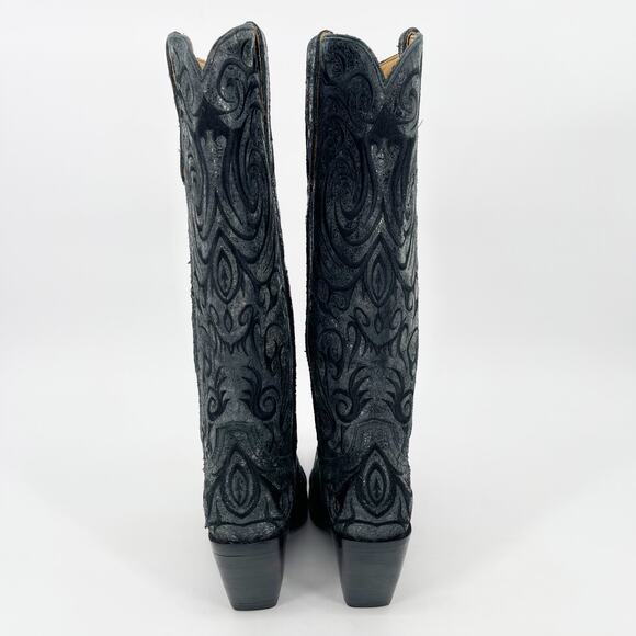 Old Gringo Black Embroidered Madona Pointed Toe Western Cowgirl Boot size 9.5 - Picture 8 of 10